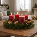Durchgefärbte Dunkelrote Stumpenkerzen 70x80mm 4er Set - Advent Kerzen Deko | Floristik24.de