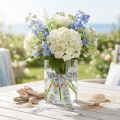 Geschenkband Maritime Deko Muscheln Blau 25mm 15m | Floristik24.de