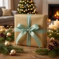 Weihnachtsband Sterne Geschenkband Türkis 25mm 18m | Floristik24.de