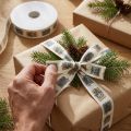 Weihnachtsband Grau Schleifenband Weihnachten 25mm 18m | Floristik24.de