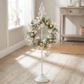 Kranzhalter Shabby Chic Weiß Kranzständer Metall 4 Haken H76cm | Floristik24.de