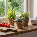 Kräutertopf künstlich mit Deko Kräutern für Küche Garten Balkon oder Terrasse 15m 3St | Floristik24.de