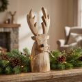 Elch Holz Natur 32cm x 10cm | Floristik24.de