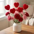 Blumenstecker Deko Herz Rot Herzstecker 6x6cm H26cm 18 St | Floristik24.de