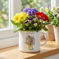 Deko Tasse Pflanztopf emailliert Ø11,5cm H10cm | Floristik24.de