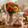 Geschenkband Lila Herbstlaub Deko Band Herbst 25mm 20m | Floristik24.de