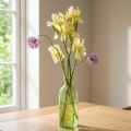 Deko Vase Glas Blumenvase Gelb Grün Muster Ø10cm H25cm | Floristik24.de