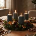 Stumpenkerzen Anthrazit Rillenkerze 70/90mm 4er Set Advent Deko | Floristik24.de