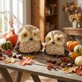 Eulen Deko Figuren Herbst mit Zapfen 12,5×10×10cm 2St | Floristik24.de