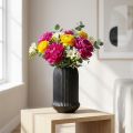 Keramik Vase mit Rillen Schwarz Keramikvase Ø13cm H20cm | Floristik24.de