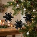 Weihnachtsdeko Sterne zum Aufhängen Schwarz Ø7,5cm 8 St | Floristik24.de