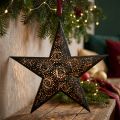 Weihnachtsanhänger Stern Metallstern Schwarz H25,5cm | Floristik24.de