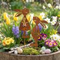 Gartendeko Rost Hasen Dekostecker Ostern 8×16cm 2St (1Paar) | Floristik24.de