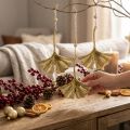 Ginkgoblatt-Anhänger, Adventsdeko, Metalldeko für den Herbst Golden L12cm 12 St | Floristik24.de