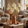 Xanthium Kunstblume Creme Herbstdeko 6 Blüten 80cm 3St | Floristik24.de