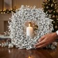 Weihnachtskranz Weiß Trockenblumenkranz Leinenkraut Ø34cm | Floristik24.de