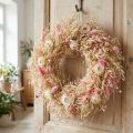 Deko Kranz Haferkranz Naturkranz Strohblumen Rosa Ø29cm | Floristik24.de