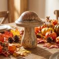 Holzpilz mit Rillen Herbst Deko Pilz Natur Mangoholz 10×Ø8cm | Floristik24.de