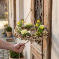 Holz Kranz zum Hängen mit Haken aus Birkenholz Ø35cm - Natürliche Deko für Frühling, Makramee, Blumen & Kräuter | Floristik24.de