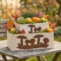 Pflanzkasten-Set, Holzkisten mit Pilzen, Herbstdeko Edelrost L40/30cm 2er-Set | Floristik24.de