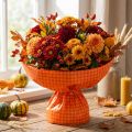 Manschettenpapier 37,5cm Orange Karo 100m | Floristik24.de