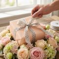 Geschenkband Herzen Dekoband Band Beige 25mm 15m | Floristik24.de
