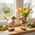 Holzvogel Dekofigur Fensterdeko Frühling Rosa H15cm 2St | Floristik24.de