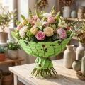 Manschettenpapier Grün Rosen Blumenpapier 25cm 100m | Floristik24.de