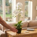 Künstliche Orchideen für den Topf Weiß 80cm | Floristik24.de