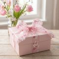Organzaband Rosa mit Blumen Geschenkband 20mm 20m | Floristik24.de