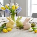 Deko Hase Gelb Grün Braun Moderne Keramikfigur für Ostern 8,5cm 3St | Floristik24.de