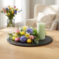 Natürliche Schieferplatte rund Steintablett Schwarz Ø15cm 6 St | Floristik24.de