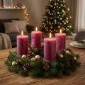 Durchgefärbte Stumpenkerzen Berry Lila 70x120mm 4er Set - Perfekt für Tischdeko & Festlichkeiten | Floristik24.de