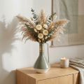 Vintage Deko-Kanne Metall mit Henkel in Grau Gold, Ø18cm H33cm, Ideal für Trockenblumen und Kunstpflanzen | Floristik24.de