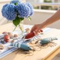 Hummer Holz und Metall Maritime Deko Rot/Blau L16cm 4St | Floristik24.de