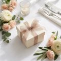 Organzaband Geschenkband Beige Band Webkante Taupe 15mm 50m | Floristik24.de