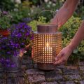 Deko Laterne Windlicht Metall mit Henkel Rosé Ø18cm H29cm | Floristik24.de
