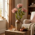 Herbstblume Nadelkissen künstlich Protea Rosa Leucospermum 73cm 3St | Floristik24.de