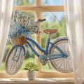 Dekoschild Holz Fahrrad Sommerdeko Schild zum Hängen Blau, Weiß 31×25cm | Floristik24.de