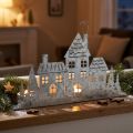 Weihnachtsdeko Häuser, Teelichthalter Metall L20cm | Floristik24.de