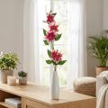 Clematiszweig mit 5 Blüten, Kunstblume, Deko-Zweig Pink, Weiß L84cm | Floristik24.de