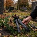 Trauerband Schwarz mit Aufschrift 40mm 20m | Floristik24.de