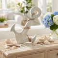 Anker Deko Holz Maritime Deko Weiß Blau 24,5cmx14,5cm | Floristik24.de