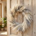 Pampasgras Kranz getrocknet, Boho Türkranz Deko, Natürlich Trockenblumen Ø31cm, Wandkranz | Floristik24.de