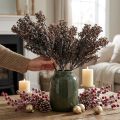 Kunstpflanzen Braun Herbstdeko Winterdeko Drylook 38cm 3 St | Floristik24.de