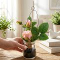Rose im Glas Rosa H23cm | Floristik24.de