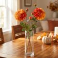 Künstliche Dahlien Deko Blumen Orange Rot Ø10 L80cm 2St | Floristik24.de