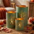Windlicht Herbst Teelichthalter Metall Ø8/10/13cm Set 3Stück | Floristik24.de