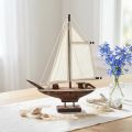 Segelboot Deko Schiff Pinienholz Braun 32×5×41cm | Floristik24.de