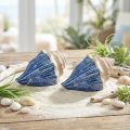 Muschel Deko maritim Keramik Blau Beige 16,5×11×9,5cm 2 St | Floristik24.de